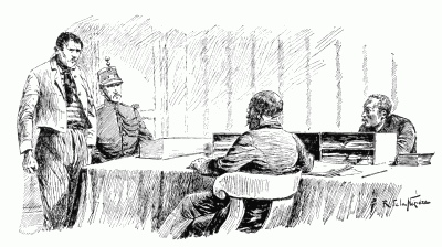 INTERROGATORIES BEFORE A "JUGE D'INSTRUCTION." After a drawing by R. de la Nzire.