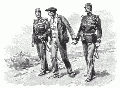 GARDES MUNICIPAUX: ARREST OF A DESERTER. After a drawing by I. Marchetti.