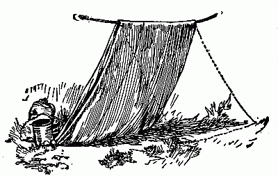 "A" Tent Pitched as Shelter.