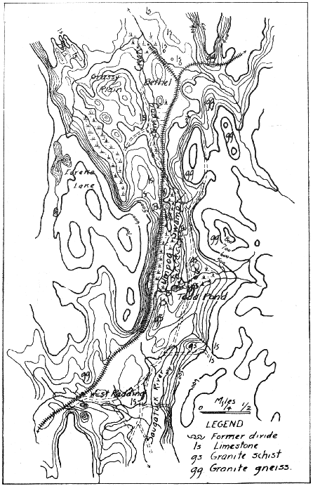 Present drainage of the Danbury region.