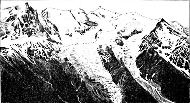 VIEW OF MONT BLANC FROM THE BR&Eacute;VENT.