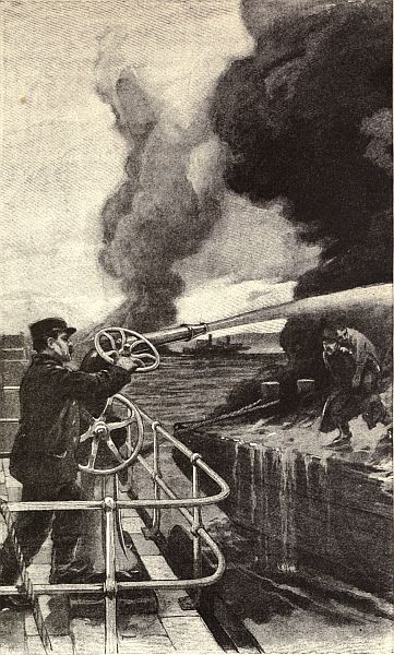 GALLAGHER'S RESCUE OF A SWEDE FROM THE BURNING BARGE.