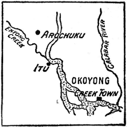 Map illustrating the Creek Town, Itu and Arouchuku and the surrounding rivers