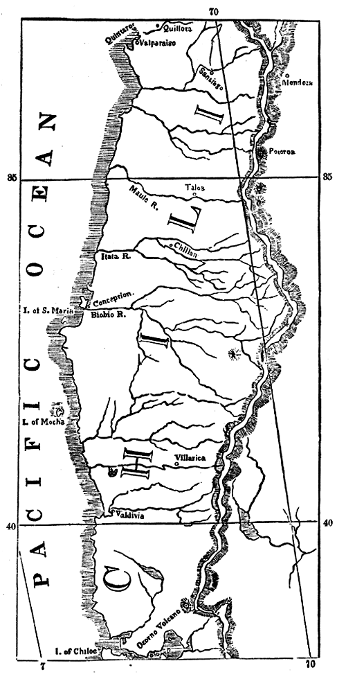 Map of Chilian Andes.