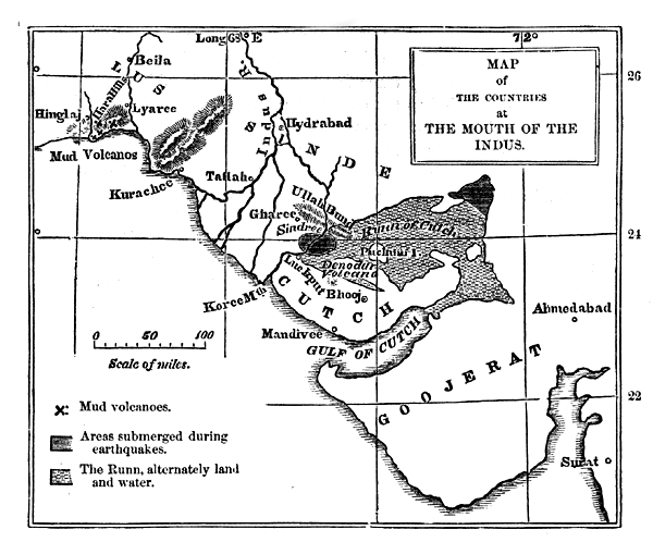 Map of the delta of the Indus,.