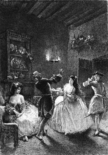 GOZZI AND HIS FRIENDS' ADVENTURE IN THE CAF LUNA Original Etching by Ad. Lalauze