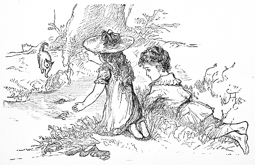 The kittens swimming for dear life across the brook.&mdash;Page 46.