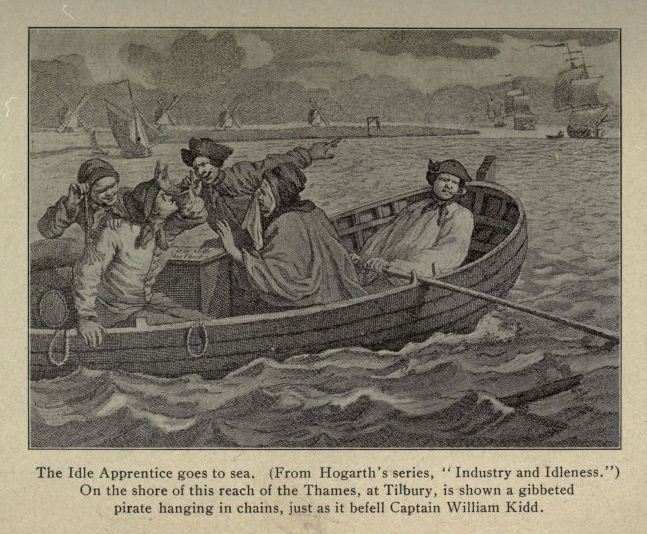 The Idle Apprentice goes to sea.  (From Hogarth's series, "Industry and Idleness.")