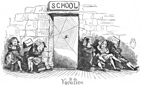 It is vacation; students dozing against a wall