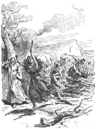 The Roman soldiers massacre the druids