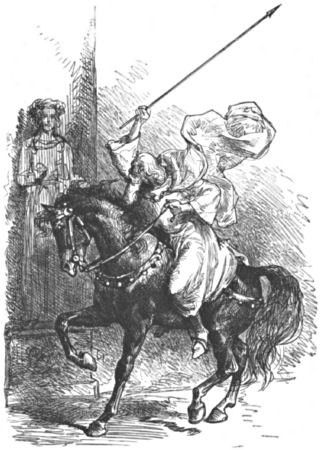 The priest attacks a statue with a spear