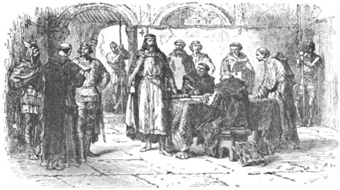Charlemagne with his advisers