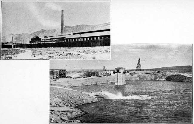 1. Smelter near Ely, Nevada. 2. Lahontan Dam, Nevada.