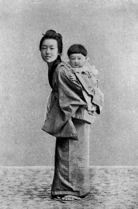 Kazuo (Hearn's Son) and his Nurse.