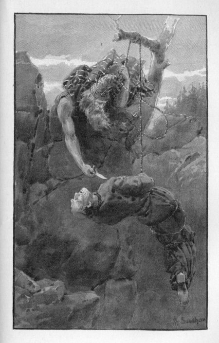 Gr�l lay flat, thrust his head and shoulders far out over the brink, and reached down a long arm.