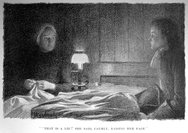 'That is a lie,' she said, calmly, raising her face.