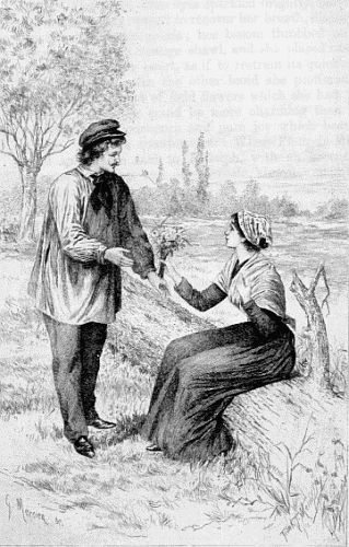 "She Proffered to Rodolph the Bouquet"
Etching by Mercier, after the drawing by Frank T. Merrill