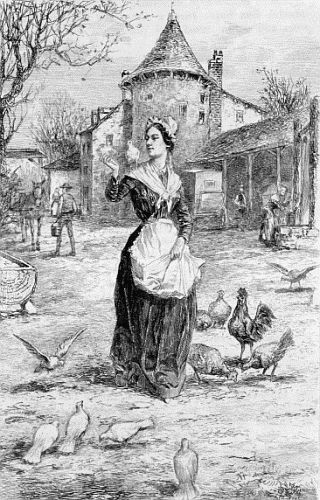 "At Length Alighted on Her Shoulder"
Original Etching by L. Poiteau