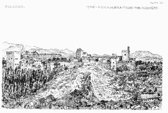 PLATE 66
GRANADA THE ALHAMBRA FROM THE ALBAYCIN
MDW 1869