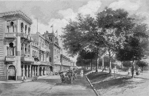 THE PRADO

Havana's most fashionable residence street and driving thoroughfare
extends from the gloomy Punta fortress along the line of the ancient
city wall, past the Central Park to Colon Park, shaded with laurels and
lined with handsome homes and clubs. In 1907 a hurricane wrecked many of
the great laurels, as well as the royal palms of Colon Park, but in the
genial climate of Cuba the ravages of the elements were rapidly
repaired. The Prado was officially renamed by the Cuban Republic the
Paseo de Marti, in honor of Jos Marti, but the old name still clings
inseparably to it.