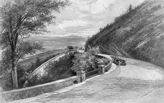 BONEATO ROAD, ORIENTE

No country in the world, probably, is more amply equipped with good
road—for both industrial and pleasure purposes, than Cuba. Radiating
from the capital and other important cities splendid automobile highways
give access to all parts of the island, leading not only to cities and
ports but also for hundreds of miles through enchanting scenery. Of such
highways the Boneato Road, winding through the mountains of Santiago, in
the Province of Oriente, is a superb example.