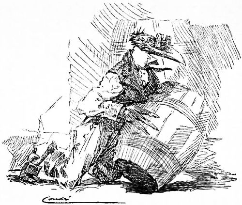 ONE DAY MR. CROW FOUND HE WAS AT THE BOTTOM OF THE BARREL
OF EVERYTHING