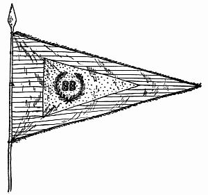Fig. 83.—Flag of Brownie Brigade of Cavalry, Blue and Gold.