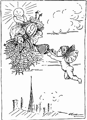 Fig. 147.—Fairy Sunbeam and Elf Keener Banishing Madam Lacemaker Beyond the River.