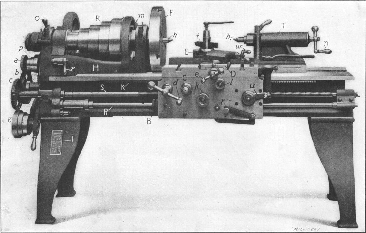 Bradford Belt-driven Lathe—View of Front or Operating Side