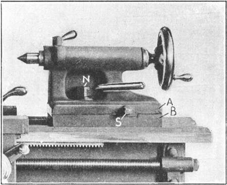 Detail View of Lathe Tailstock