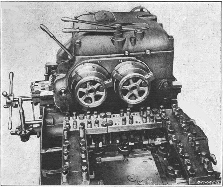 Turret and Head of Jones & Lamson Double-spindle Flat Turret Lathe