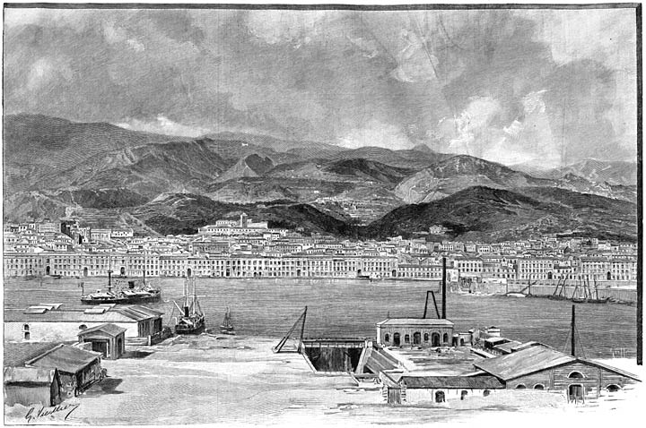 De dezer dagen door een aardbeving bijna geheel verwoeste stad Messina op Sicili&euml;.