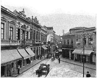 Een winkelstraat te S&atilde;o Paulo.