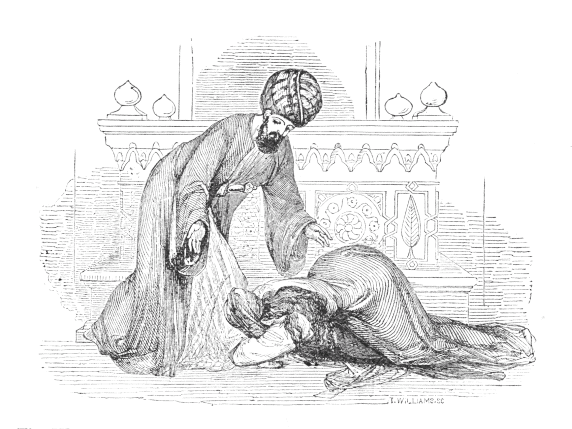 The Widow of Noor-ed-Deen kissing the feet of his Brother