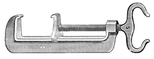 STEEL TRAP SETTING CLAMP.