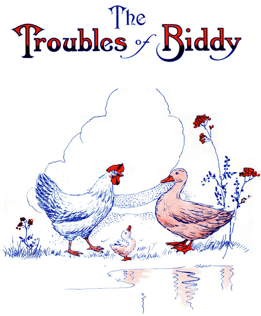 The Troubles of Biddy {Chicken, duckling, and duck.}