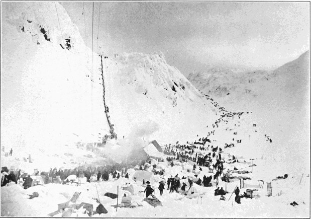 Copyright by E. A. Hegg, Juneau

Scales and Summit of Chilkoot Pass in 1898