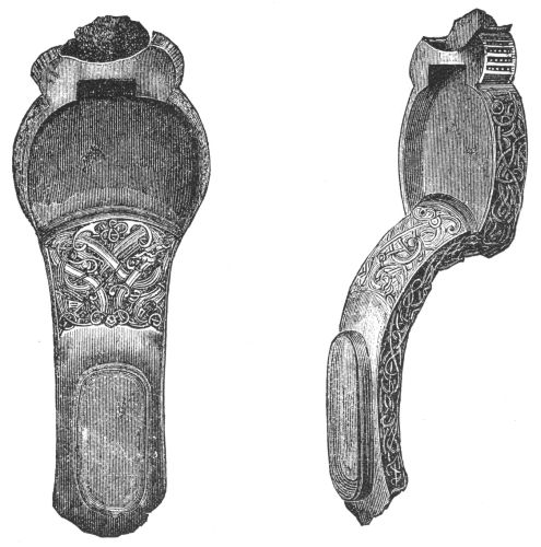 BUCKLE FROM THE EARLY IRON AGE. FOUND AT HETLAND IN
STAVANGER AMT.