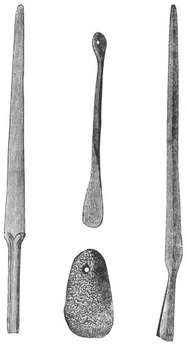 SHUTTLES OF IRON AND OF WHALEBONE; AND WEIGHTS FOR THE
LOOM.