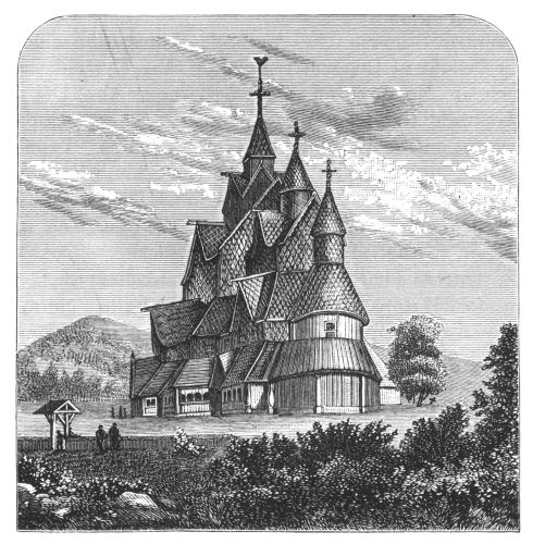 HITTERDAL CHURCH. ILLUSTRATING OLD NORSE ECCLESIASTICAL
ARCHITECTURE.