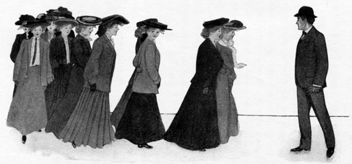 "For a few mornings past Belinda had noticed
something unusual about the morning expedition"