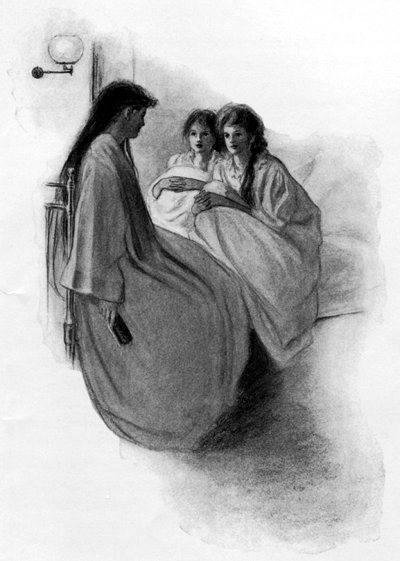 "The girls on the bed drew their knees up to their chins"