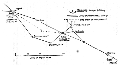 The rapid eight days' concentration in front of Maubeuge.
October 1783.