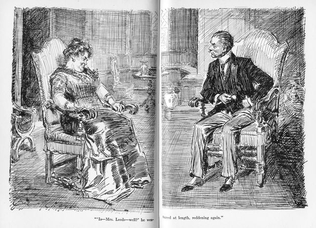 "'Is&mdash;Mrs. Leeds&mdash;well?' he ventured at length, reddening
again."