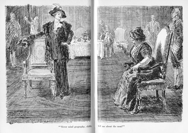 "'Never mind geography, child; tell me about the
men!'"