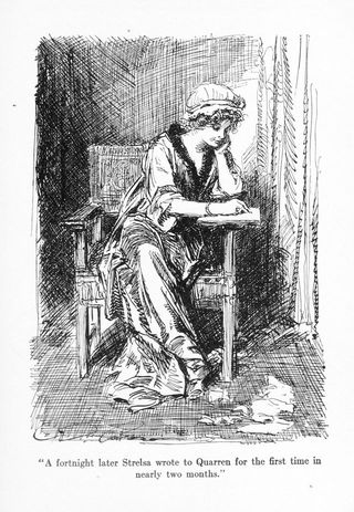 "A fortnight later Strelsa wrote to Quarren for the first
time in nearly two months."