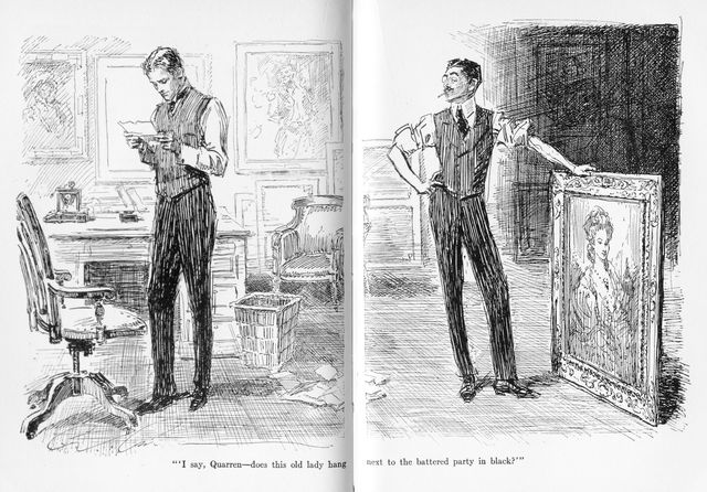 "'I say, Quarren&mdash;does this old lady hang next to
the battered party in black?'"