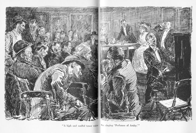 "A high and soulful tenor was singing 'Perfumes of
Araby.'"