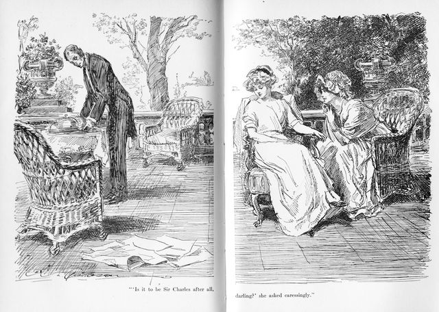 "'Is it to be Sir Charles after all, darling?' she asked
caressingly."