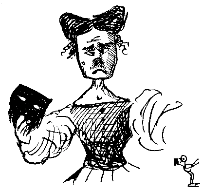 When the "sweet creature" unmasks, our Artist suddenly
recovers from his fit of admiration. Alas! beauty is but mask deep.